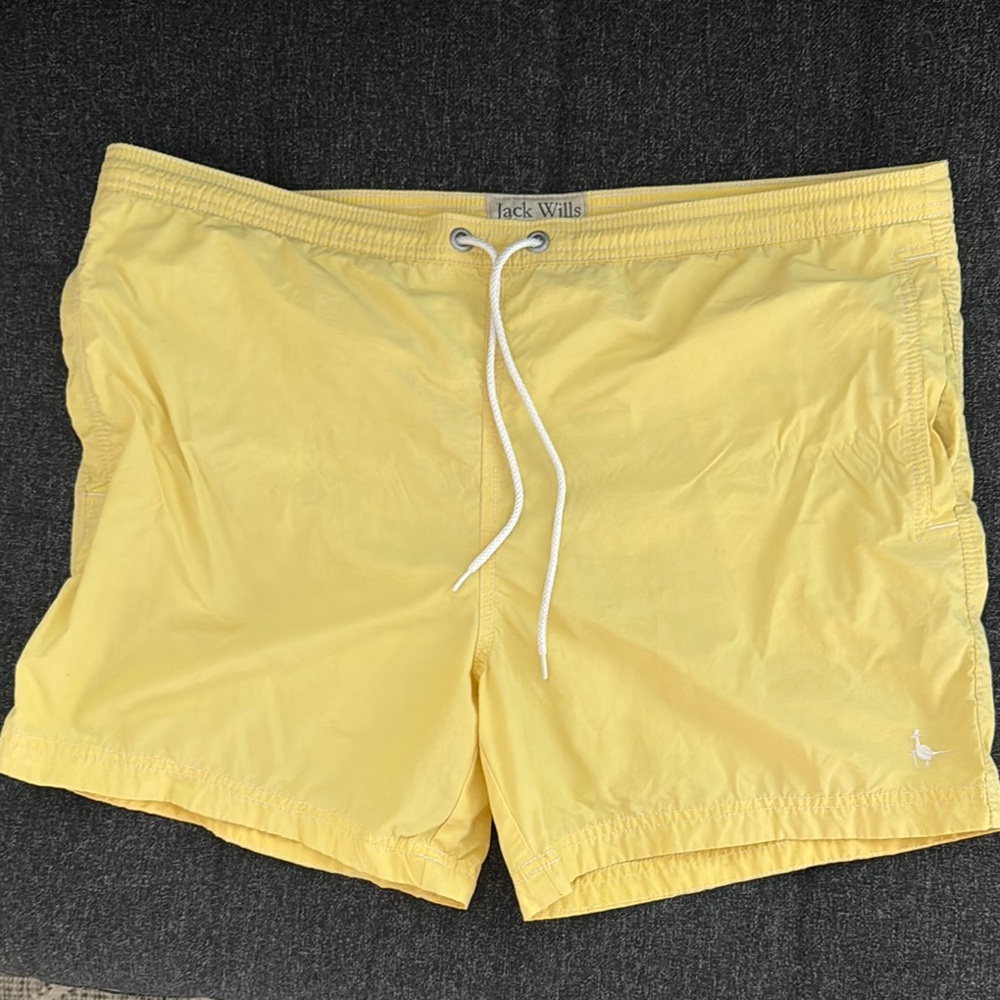 Jack Wills Yellow Swim Trunks Large with Elastic Waistband